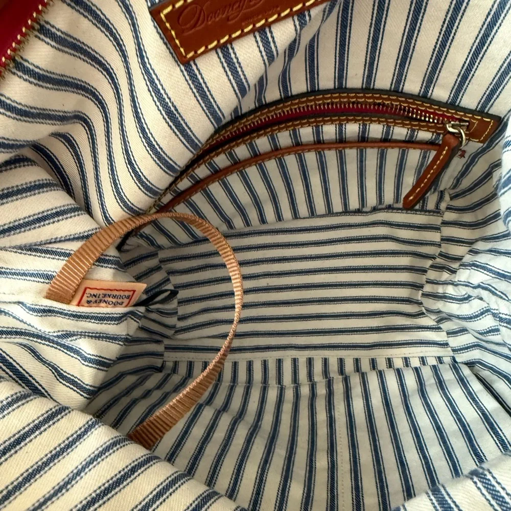 DOONEY & BOURKE WAYFARER BAG TAN HOBO BOHO 12x13”‎ 10” Handle Drop T
